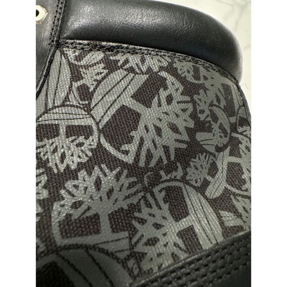 US 13W MEN'S BLACK TIMBERLAND PREMIUM LEATHER WATERPROOF BOOTS LOGO SIDE - Picture 2 of 10